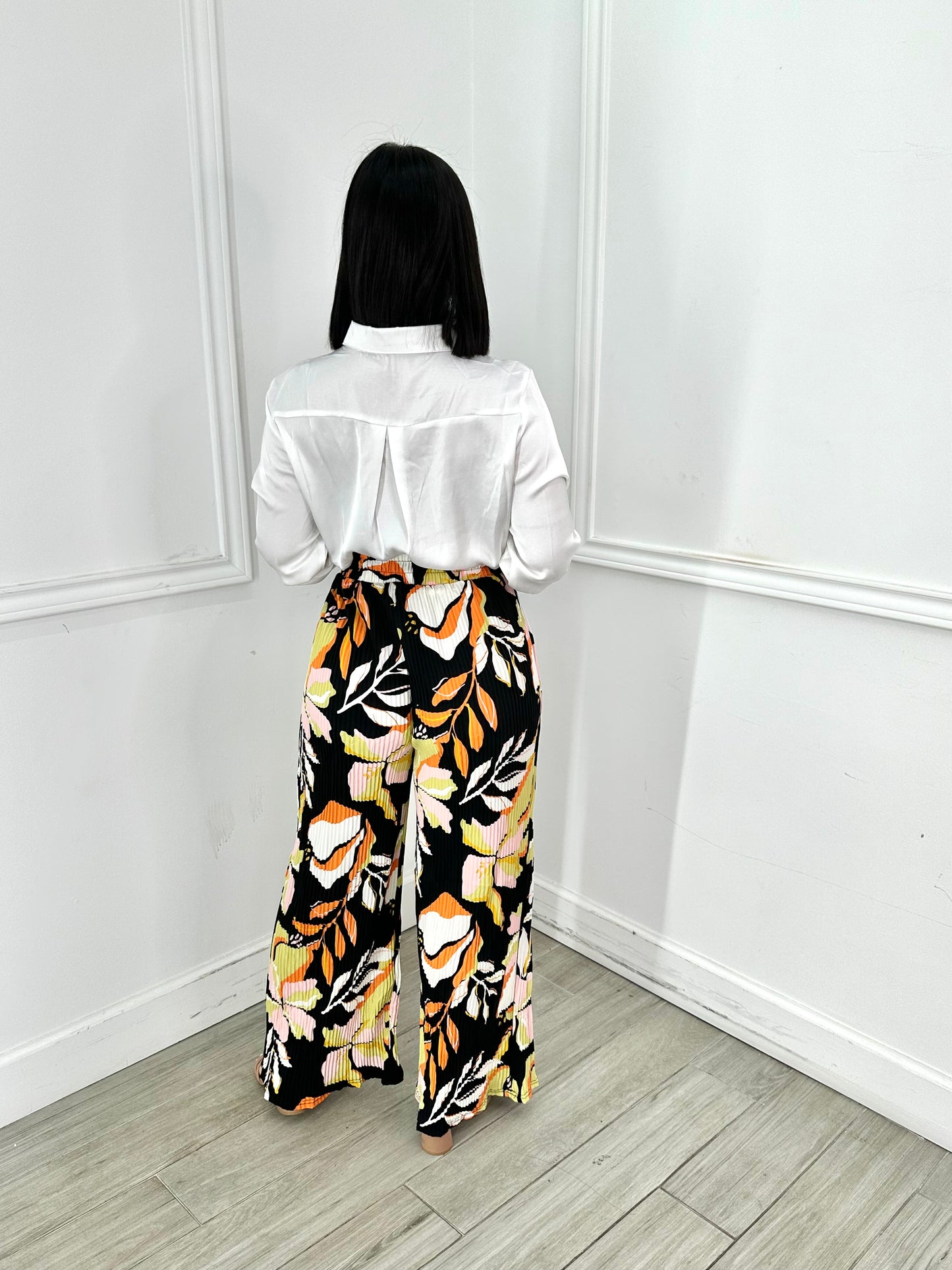 Wide Leg Pants Flowered