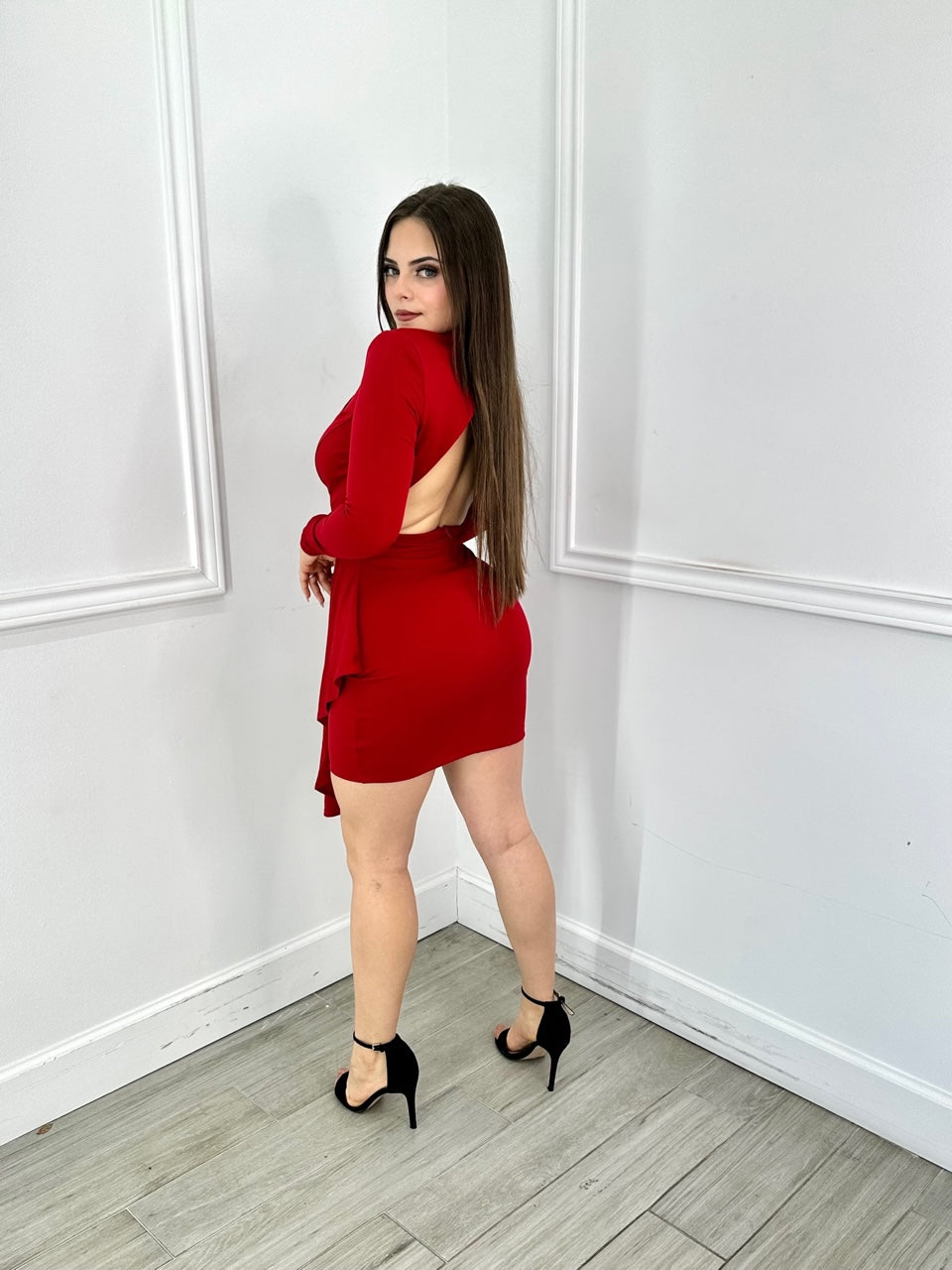 Red Long Sleeve Dress