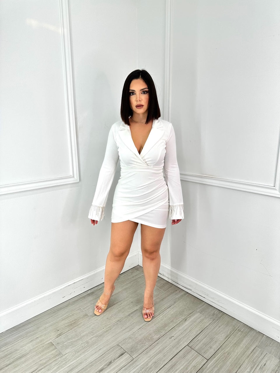 White Long Sleeve Dress