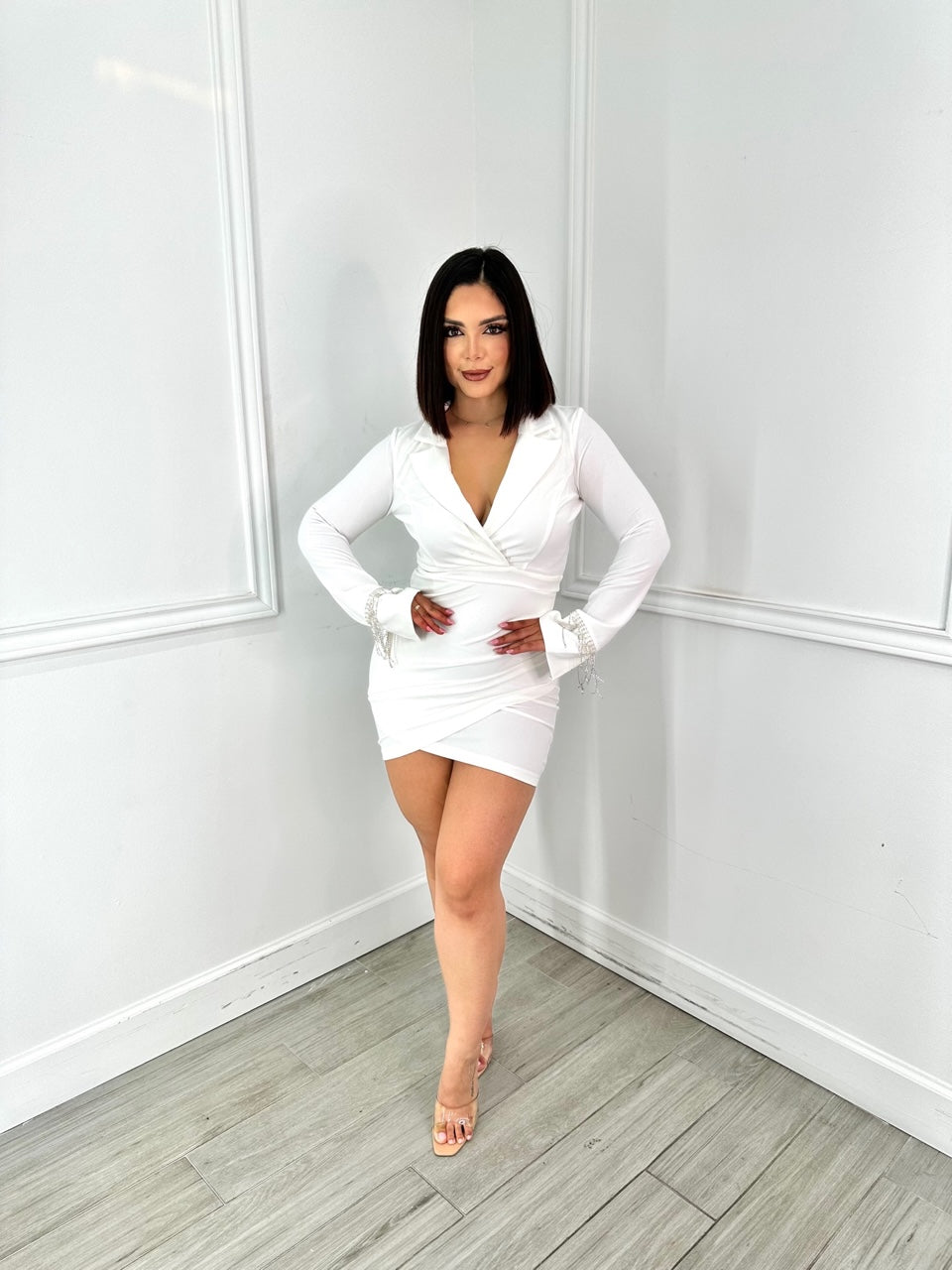 White Long Sleeve Dress